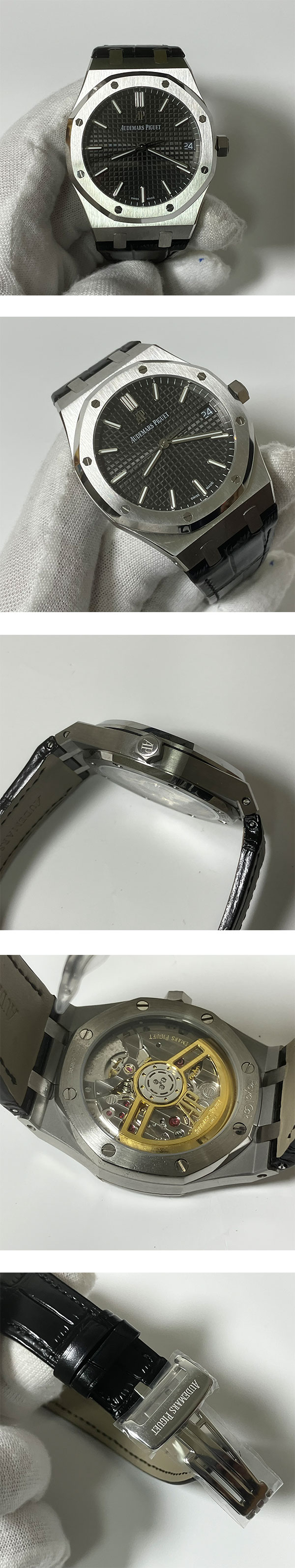 【BF製】オーデマピゲコピー ロイヤルオーク オートマティック15500ST.OO.1220ST.02 スレートグレー 革バンド  